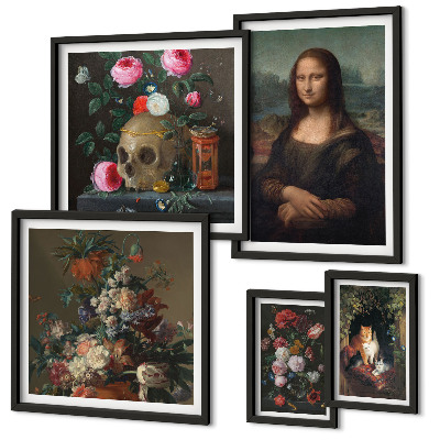 Billedkomposition til væg Vintage blomsterportrætter