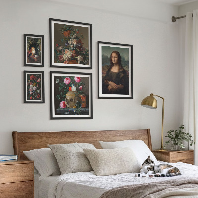 Billedkomposition til væg Vintage blomsterportrætter