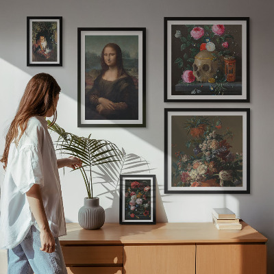 Billedkomposition til væg Vintage blomsterportrætter