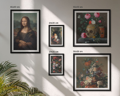 Billedkomposition til væg Vintage blomsterportrætter