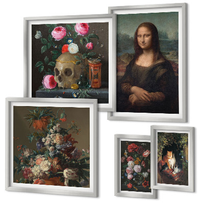 Billedkomposition til væg Vintage blomsterportrætter
