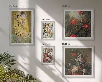 Blomsterkunstkompositioner billedsæt til ophængning over sofa