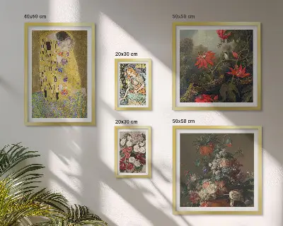 Blomsterkunstkompositioner billedsæt til ophængning over sofa