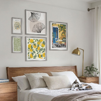 Billedsæt over sofa Stilfulde plantemotiver