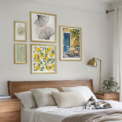 Billedsæt over sofa Stilfulde plantemotiver