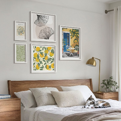Billedsæt over sofa Stilfulde plantemotiver