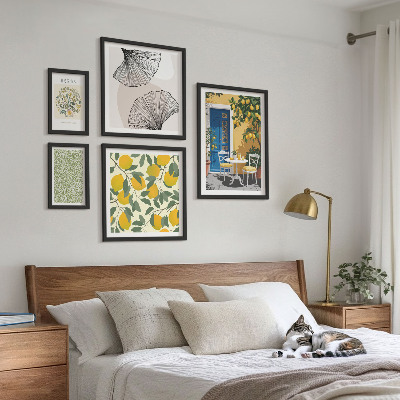 Billedsæt over sofa Stilfulde plantemotiver