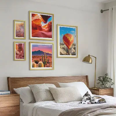 Ørkenballoner billedsæt over sofa