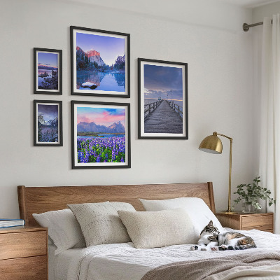 Billedsæt over sofa Bjerg- og kystlandskaber