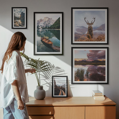 Billedkomposition til væg Landskaber bjerge søer natur