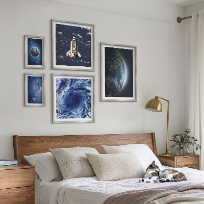 Billedkomposition til væg Jordens kosmiske landskaber