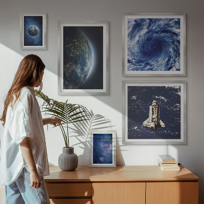 Billedkomposition til væg Jordens kosmiske landskaber