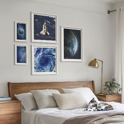 Billedkomposition til væg Jordens kosmiske landskaber