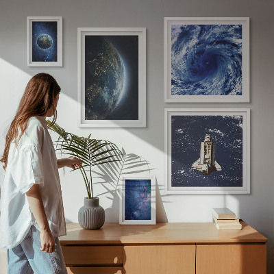 Billedkomposition til væg Jordens kosmiske landskaber