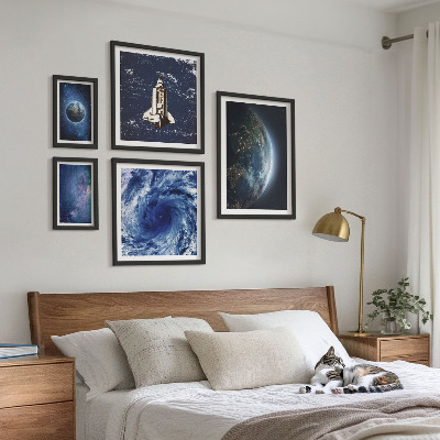 Billedkomposition til væg Jordens kosmiske landskaber
