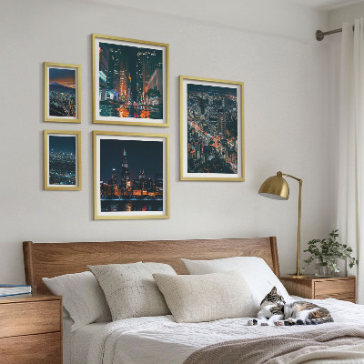 Billedsæt over sofa Natudsigter over moderne byer