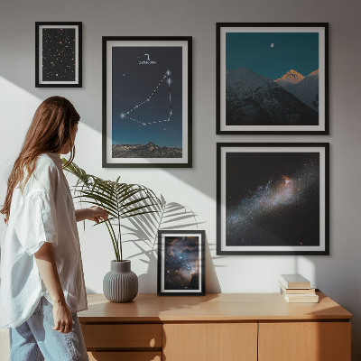 Billedsæt over sofa Kosmiske landskaber konstellationer