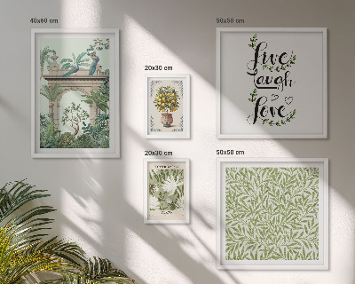 Billedkomposition til væg Plantemotiver med boho accenter