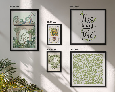Billedkomposition til væg Plantemotiver med boho accenter