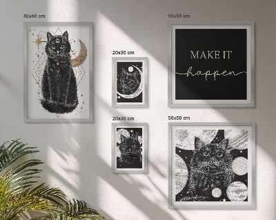 Billedkomposition til væg Sorte katte boho-rum