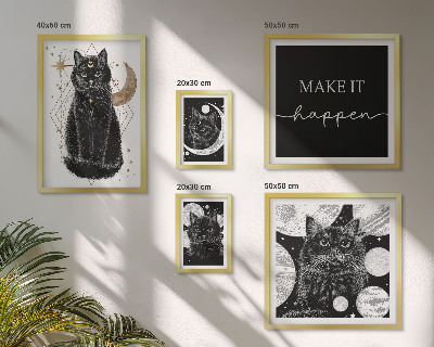 Billedkomposition til væg Sorte katte boho-rum
