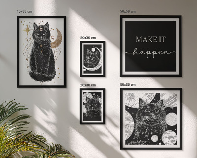 Billedkomposition til væg Sorte katte boho-rum