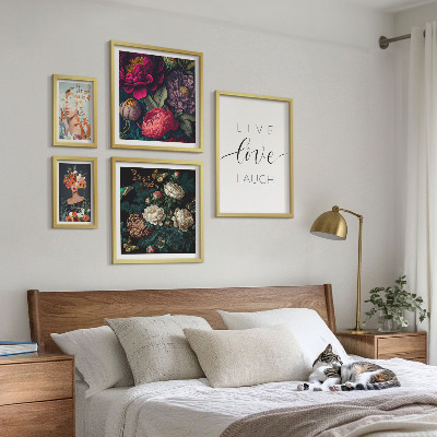 Billedkomposition til væg Blomstermotiverende slogans