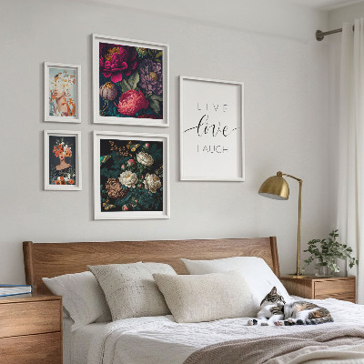 Billedkomposition til væg Blomstermotiverende slogans