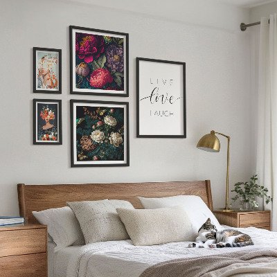 Billedkomposition til væg Blomstermotiverende slogans