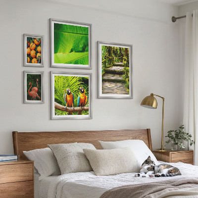 Billedsæt over sofa Tropiske naturfrugtmotiver