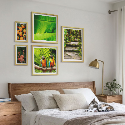 Billedsæt over sofa Tropiske naturfrugtmotiver