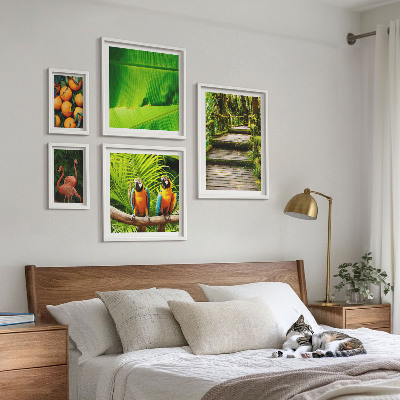 Billedsæt over sofa Tropiske naturfrugtmotiver