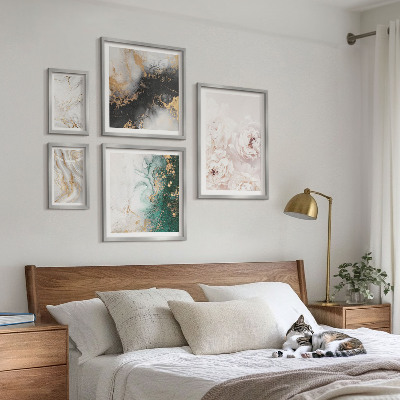 Billedsæt over sofa Blomsterdetaljer abstrakt elegance