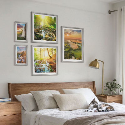 Billedkomposition til væg Landskaber vandfald dale
