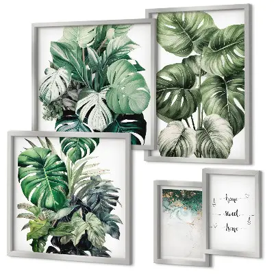 Billedsæt over sofa med moderne planteinspirationer