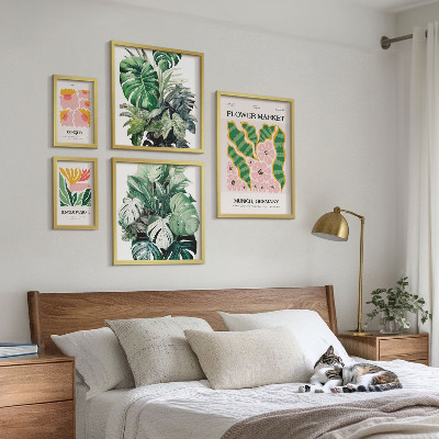 Billedkomposition til væg Plantemotiver boho blomster