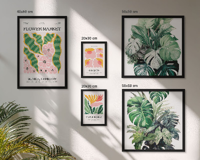 Billedkomposition til væg Plantemotiver boho blomster