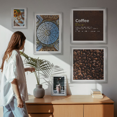 Billedkomposition til væg Kaffe slik rustik stil