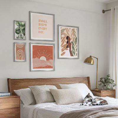 Billedkomposition til væg Plantemotiv i bohemestil
