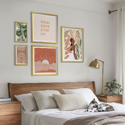 Billedkomposition til væg Plantemotiv i bohemestil