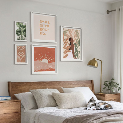 Billedkomposition til væg Plantemotiv i bohemestil