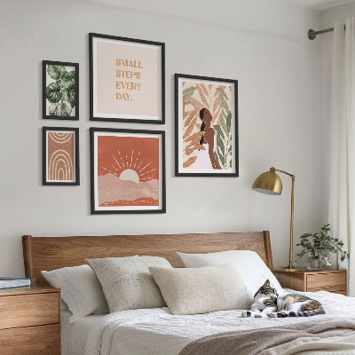 Billedkomposition til væg Plantemotiv i bohemestil