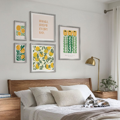 Billedkomposition til væg Blomster citrus positive slogans