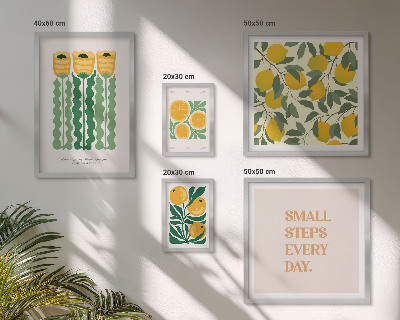 Billedkomposition til væg Blomster citrus positive slogans
