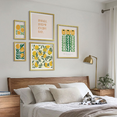 Billedkomposition til væg Blomster citrus positive slogans