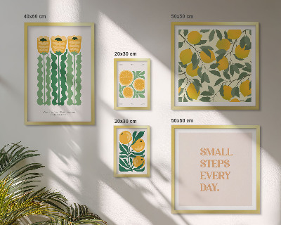 Billedkomposition til væg Blomster citrus positive slogans