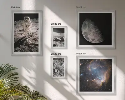 Billedsæt til sofa med motiv af kosmiske opdagelser og hemmeligheder