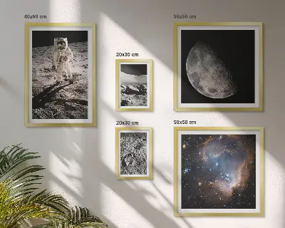 Billedsæt til sofa med motiv af kosmiske opdagelser og hemmeligheder