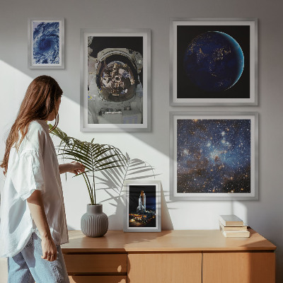 Billedsæt over sofa Astronauternes rumopdagelser