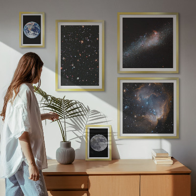 Billedkomposition til væg Kosmiske landskaber i galaksen